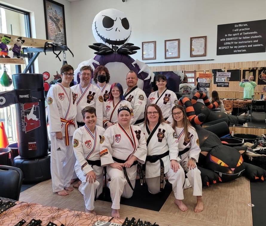 Teen and adult martial arts and Taekwondo students at Forever Driven Martial Arts