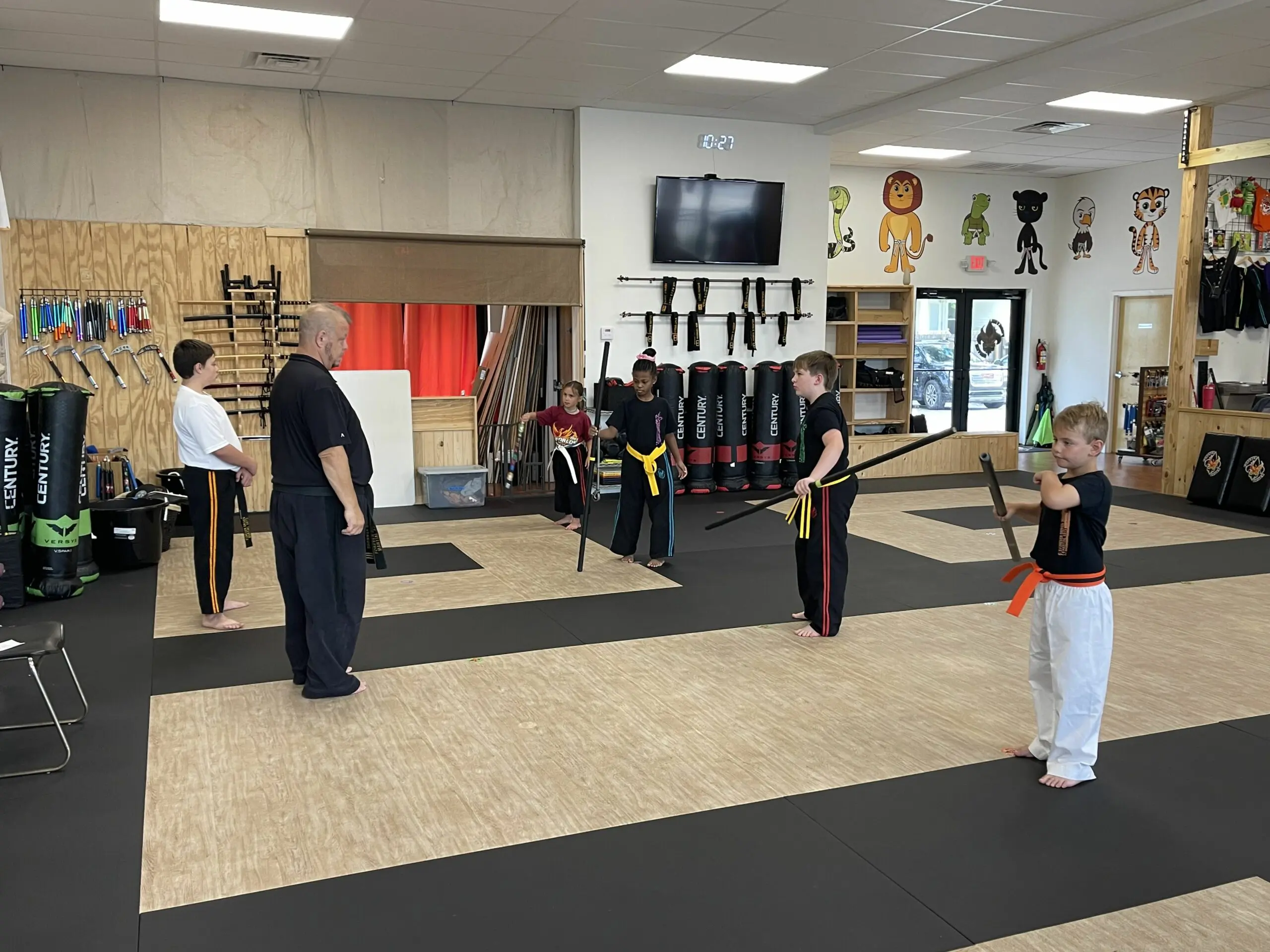 Children practicing focus and discipline in Junior Basic Taekwondo classes